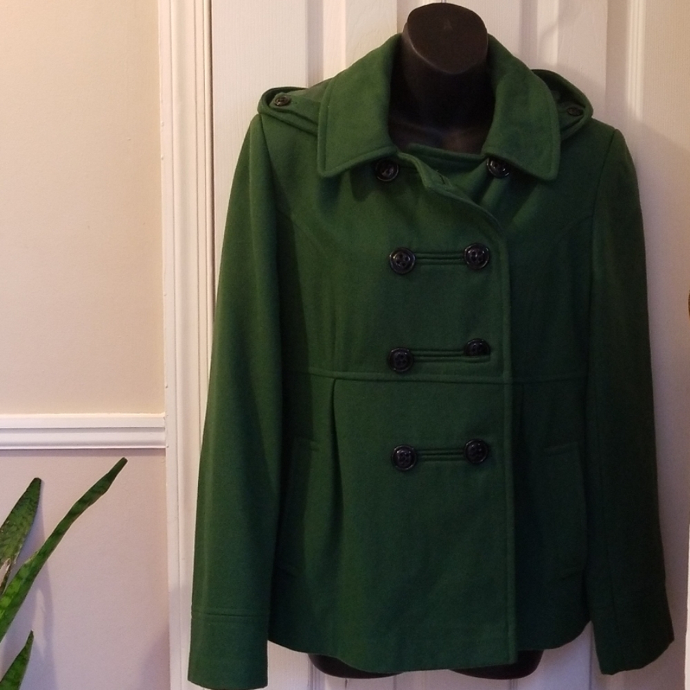 Chic Green Hooded Jacket